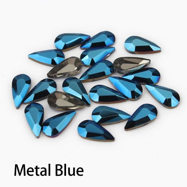 Metal blue Горячая Распродажа маленький DR 4x8 мм ногтей Стразы 11 цветов Необычные хрустальные камни 30/100 шт для 3D нейл-арта украшения - Цвет: Metal blue