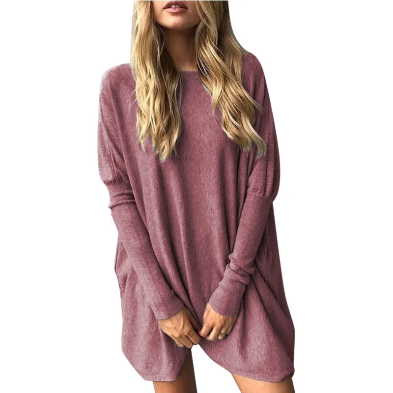 2017 Осень Зима длинный рукав плюс размер пуловеры элегантные женские свободные