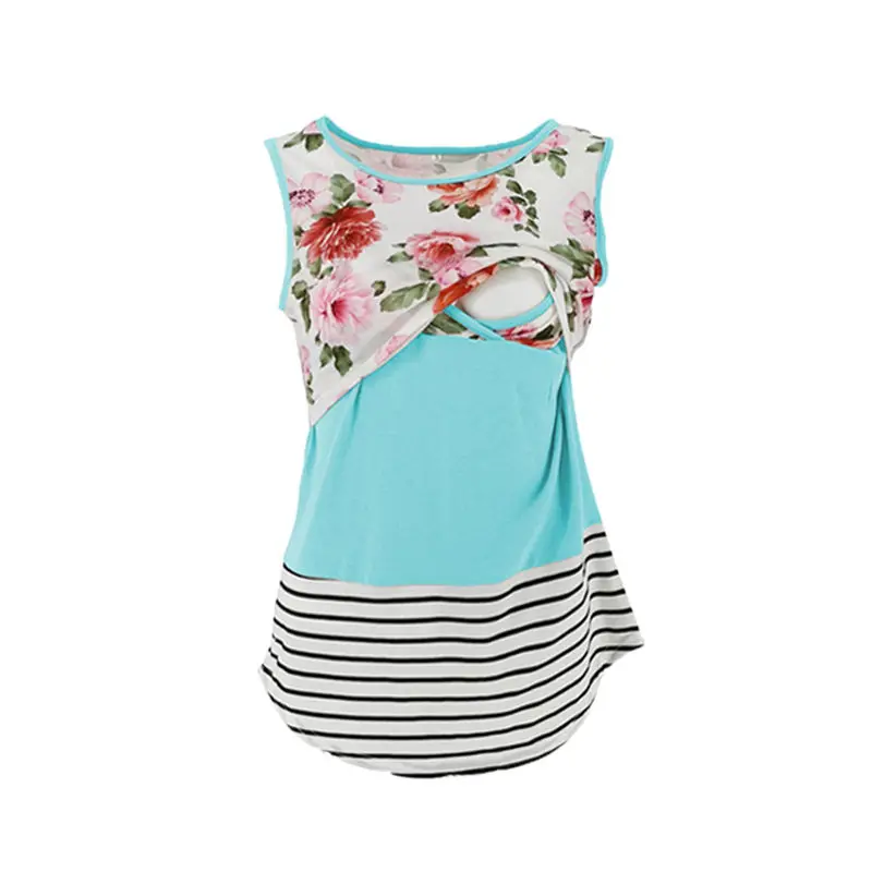 Одежда для беременных женщин футболка кормящих матерей жилет летний цветочный