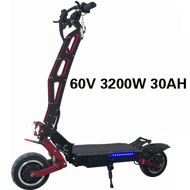 60V 3200W 30AH 62 в 3200 Вт Электрический Скутер 1" Ховерборд Kart 9 см Fat Tire передние и задние два мотора колеса складной электрический скейтборд LG аккумулятор - Цвет: 60V 3200W 30AH