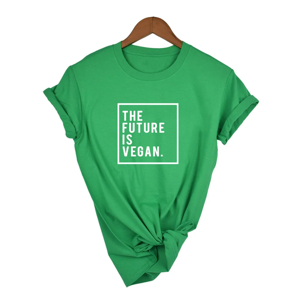 38H5-FSTGN- Future Is Vegan футболка женская с коротким рукавом модная облегающая женская футболка уличная футболка Harauku Tumblr цитаты одежда - Цвет: 38H5-FSTGN-