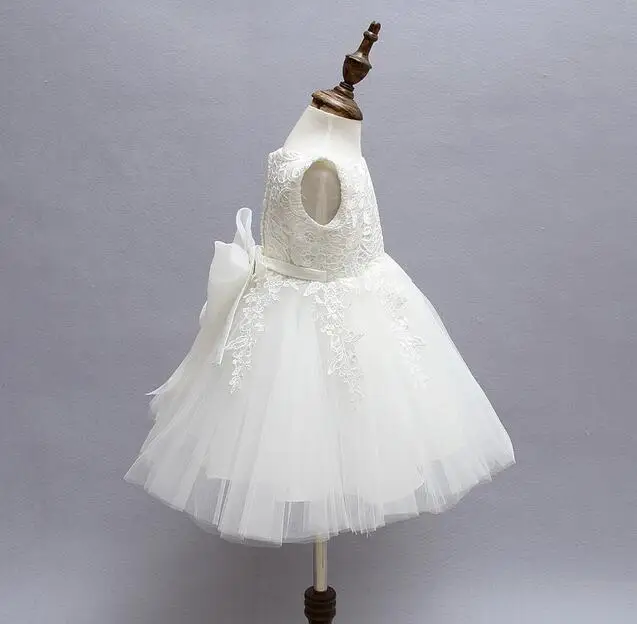 Новинка 2016 белые платья для крещения и маленьких девочек платье на 1-летний день