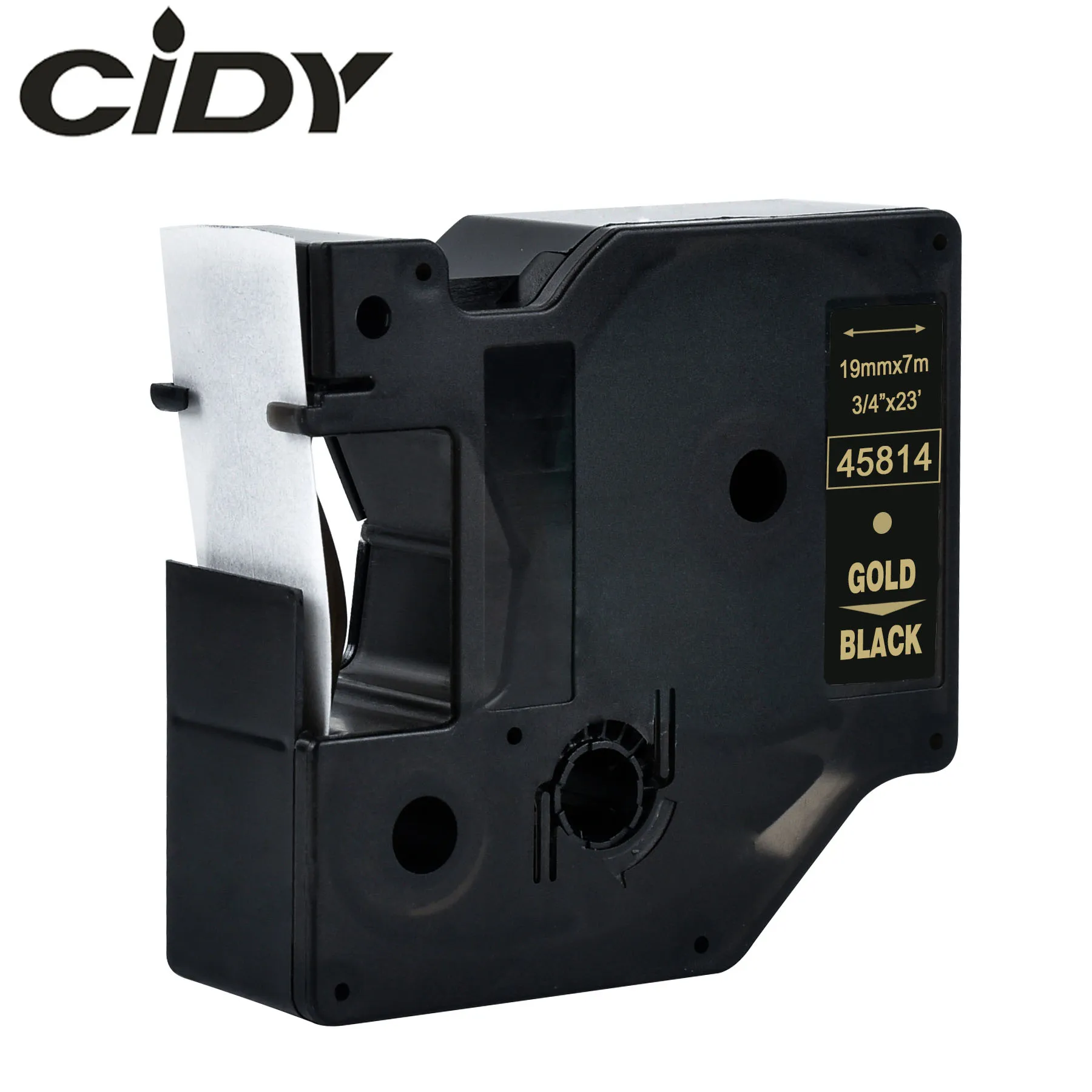 Этикетка CIDY 1 шт. 45803 совместимый с Dymo D1 19 мм лента для маркировки 45800 45808 черного цвета на белом ленты с лейблом для этикетка Dymo менеджер 160 280 210 - Цвет: gold on black