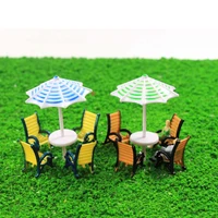 ho n scale parasols sun loungers deck chairs bench model train 1100 1150 abs plastic model umbrellas for building model