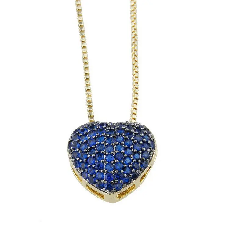 Ожерелье с кулоном в форме сердца для женщин многоцветное полностью Mirco CZ