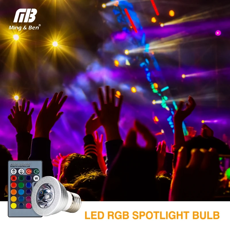 E27 RGB LED лампа 4 W AC 85-265 V ЭТАП 16 Красочные Изменение лампы прожектор украшение дома