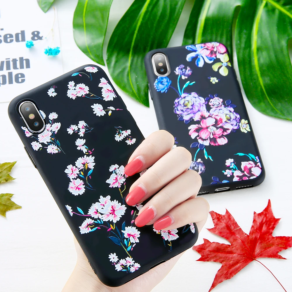 FLOVEME 3D Рельефный цветочный чехол для iPhone 5S 5 SE 6 6s мягкие силиконовые чехлы
