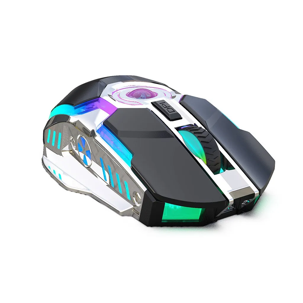 Gamer игровая мышь 2400DPI Регулируемая 2 4 ГГц беспроводная перезаряжаемая RGB лампа