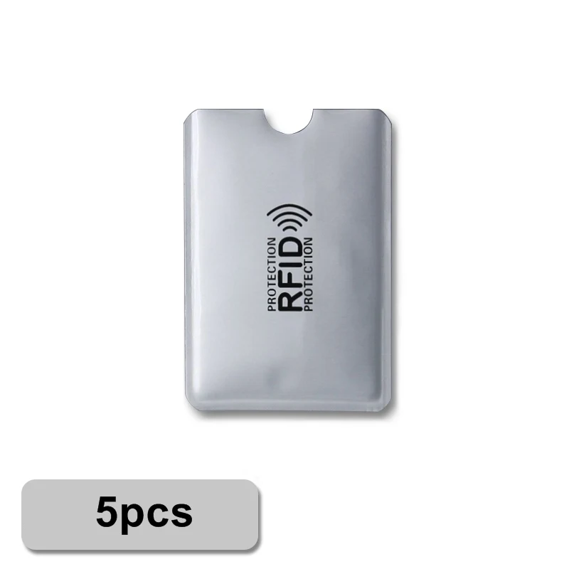 5pcs card holder Анти Rfid кошелек Блокировка ридер замок банк держатель для карт Id банковский чехол для карт Защита металлический кредитный держатель для карт Алюминий Z008 - Цвет: 5pcs card holder