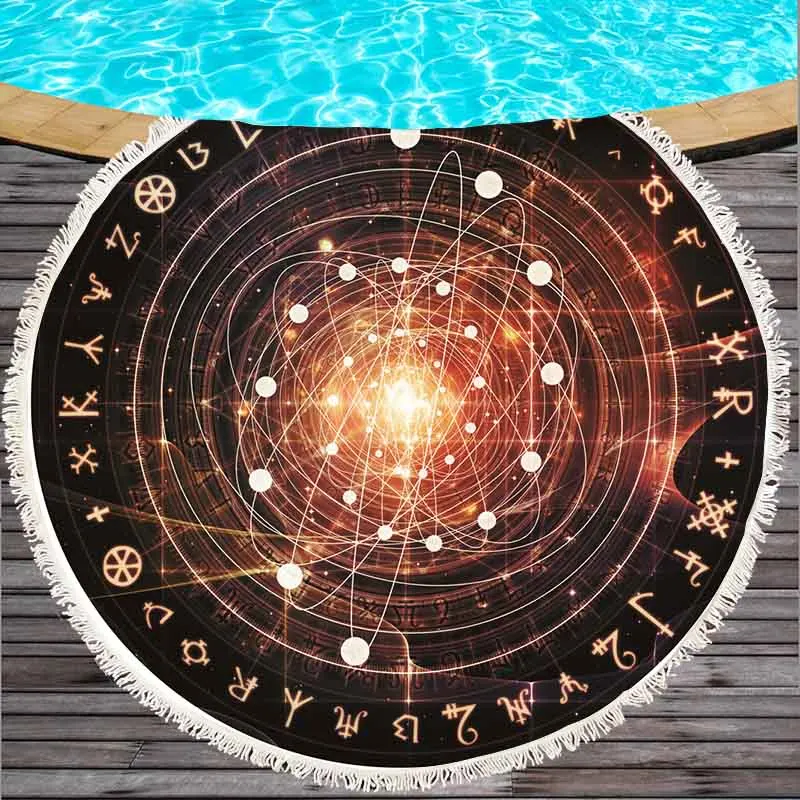 1 шт. Гобелен Мандала с перьями Круглый пляжный халат в стиле бохо розовое и