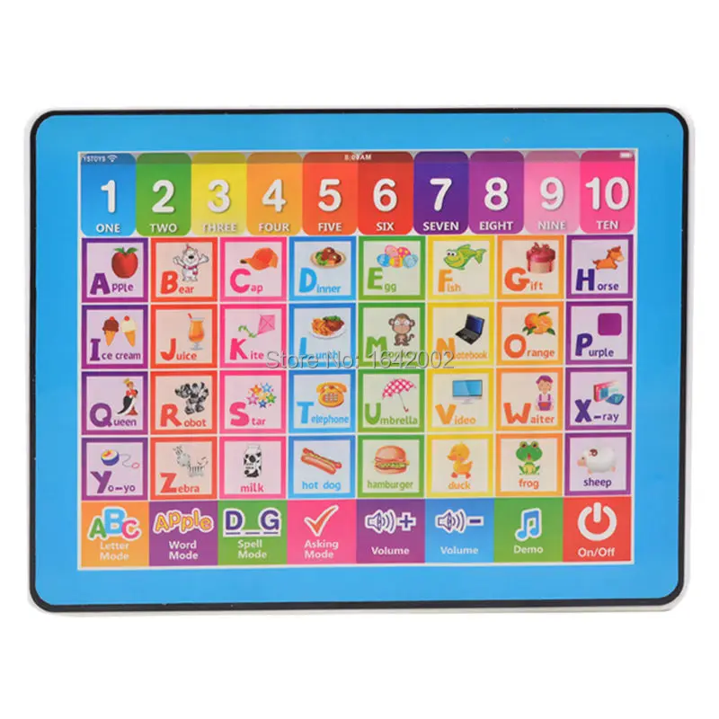 Английский ABC компьютерные развивающие игрушки для детей, Ypad обучающая машина детский планшет подарок с 10 цифрами и 26 алфавитом