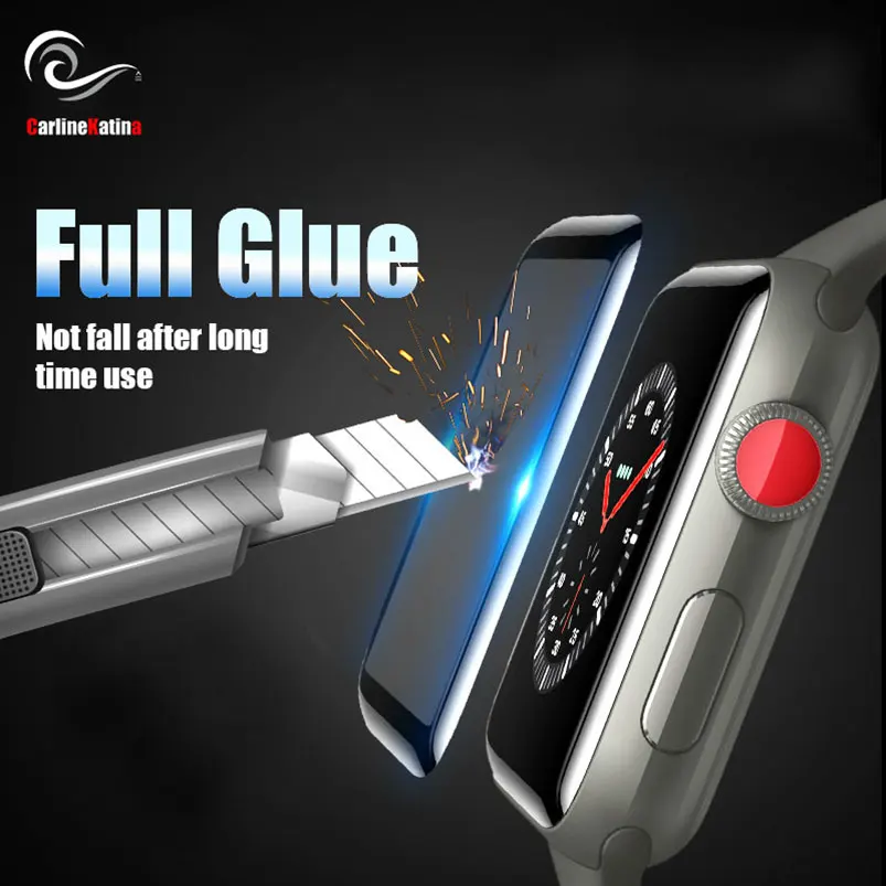Защитная пленка из закаленного стекла с полным клеем для iWatch Apple Watch серии 4 3 2 1 38