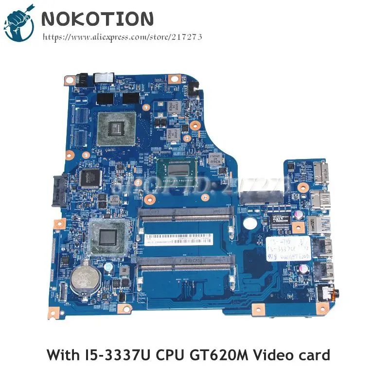 

NOKOTIO For Acer aspire V5-471 V5-571 Laptop Motherboard 48.4TU05.021 NBM5S11002 I5-3337U CPU GT620M Video card