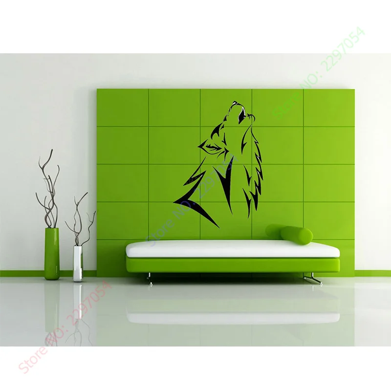 Вой Волка виниловая декоративная Наклейка Настенная художественный настенный