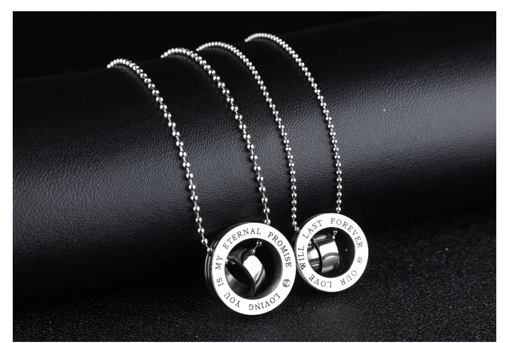 Ожерелье из нержавеющей стали для влюбленных Наша любовь прослужит навсегда |