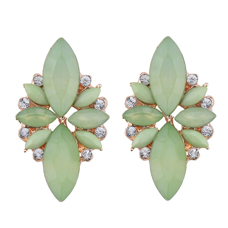 Женские винтажные серьги гвоздики простые с кристаллами в стиле ретро вечерние