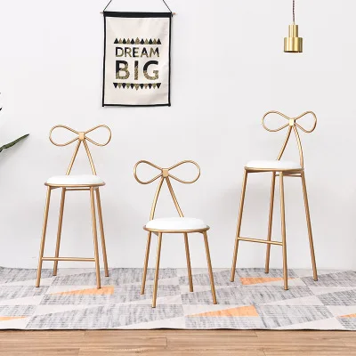 Скандинавский Железный Повседневный стул с бантом на спине современный