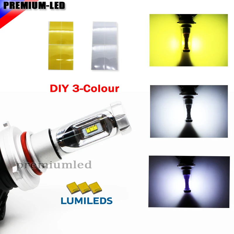 Высокая Мощность LED Фары для Авто H7 ED на Luxeon со съемными фан менее радиатор (DIY 3