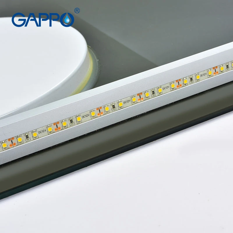 Gappo зеркала для ванной Led косметическое зеркало настенный квадратный светильник для ванной комнаты зеркало для макияжа сенсорный переключатель Регулируемый Светильник