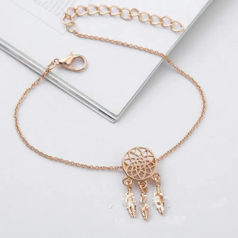 Новый модный золотистый и серебристый браслет Ловец снов для женщин изящный