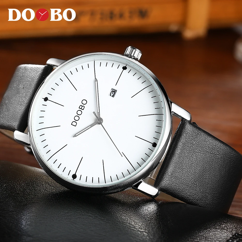 Кварцевые часы повседневные наручные бизнес DOOBO лучший бренд класса люкс кожа