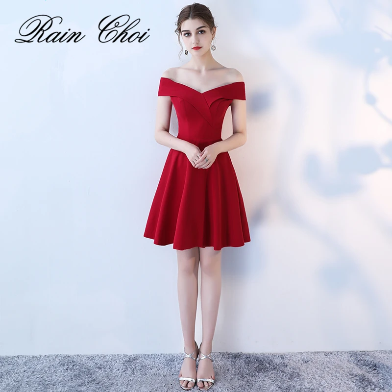 

Women Formal Evening Dresses Off Shoulder Vestido De Renda Short Evening Dress 2021