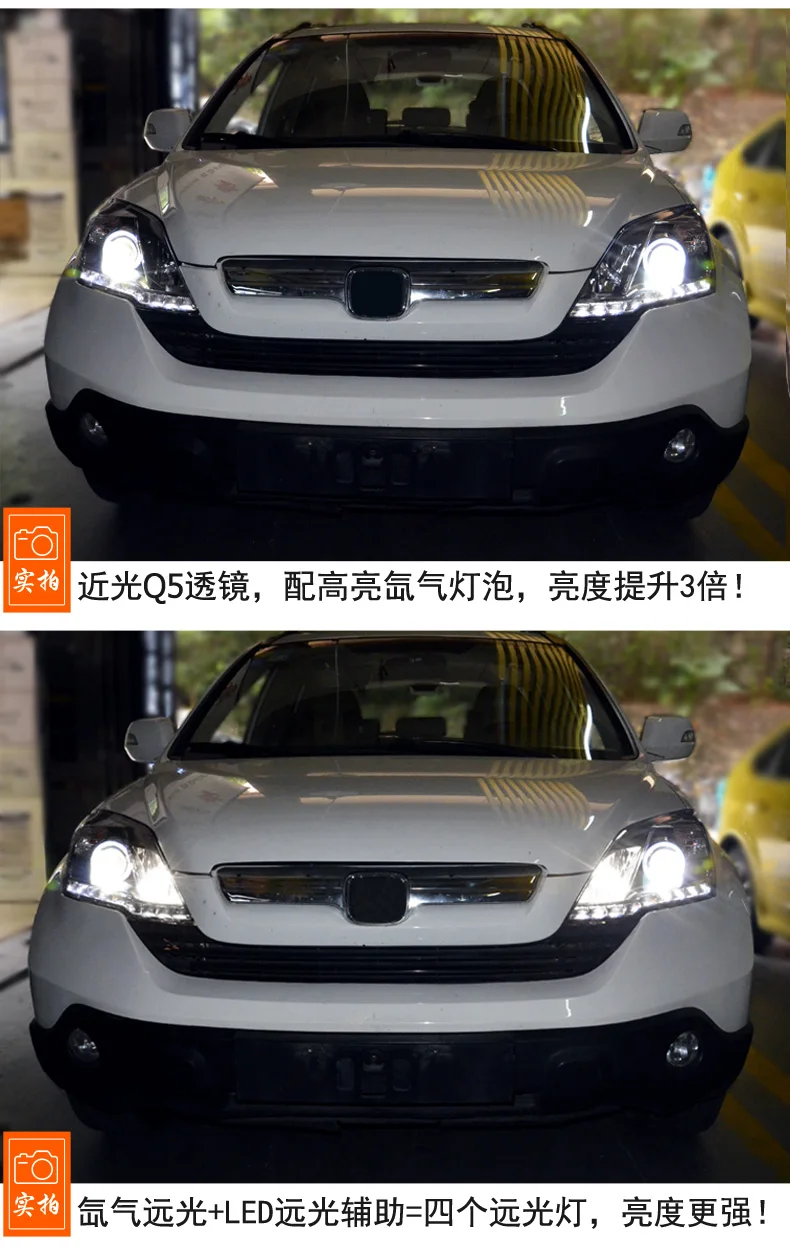 Автомобильный Стайлинг фара сборка для Honda CRV 2007-2011 для Светодиодный светодиодный Ангел глаз DRL Q5 Биксеноновые линзы h7 Ксеноновые передние фары