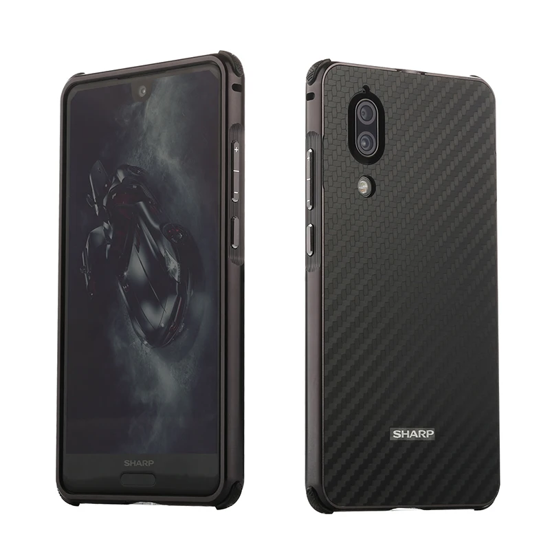 Luxury Aluminum Metal Frame Bumper Case For SSHARP AQUOS S2 Carbon Fiber Back Cover for Sharp Aquos Phone 5.3'' |