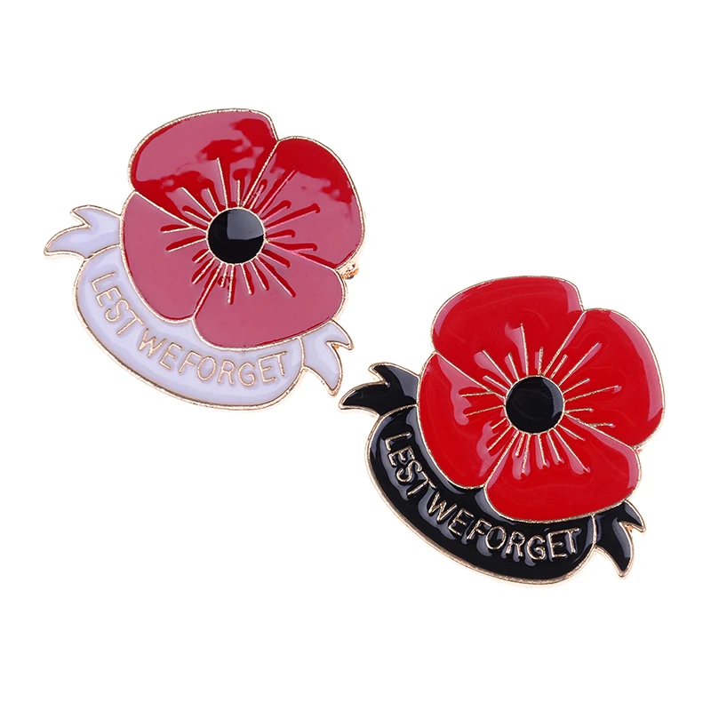 Эмалированная брошь для мужчин и женщин красный цветок Нагрудный значок булавка