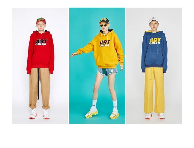 Toyouth Harajuku oversize-худи Для женщин Свободные утепленные кофты с длинными рукавами в Корейском стиле Pllovers толстовки уличная Sudadera Mujer
