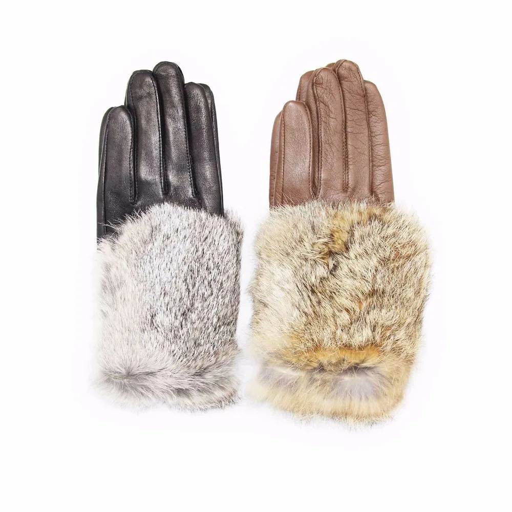 Кожаные перчатки женские Осень-зима 2020 новые меховые модные персональные милые