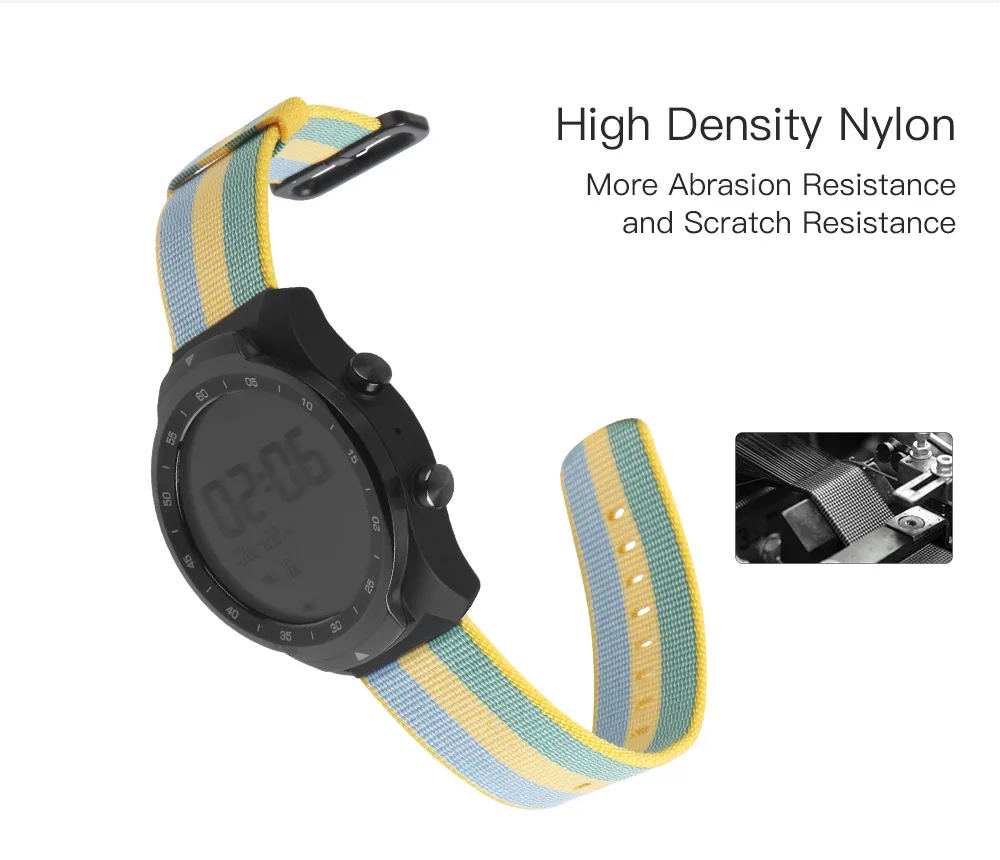 SIKAI 22 мм Универсальный сменный ремешок для Ticwatch Pro ремешок нейлоновый ремешок для huawei 2 Pro браслет для samsung gear S3 ремешок