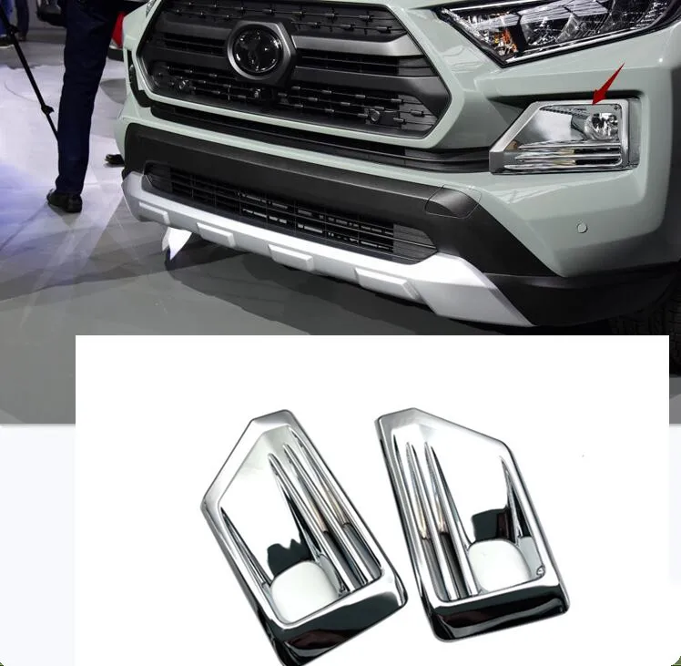 

Для Toyota RAV4 2019 2020 ABS хромированный автомобильный передний противотуманный фонасветильник противотуманная фара крышка Накладка рамка наклей...