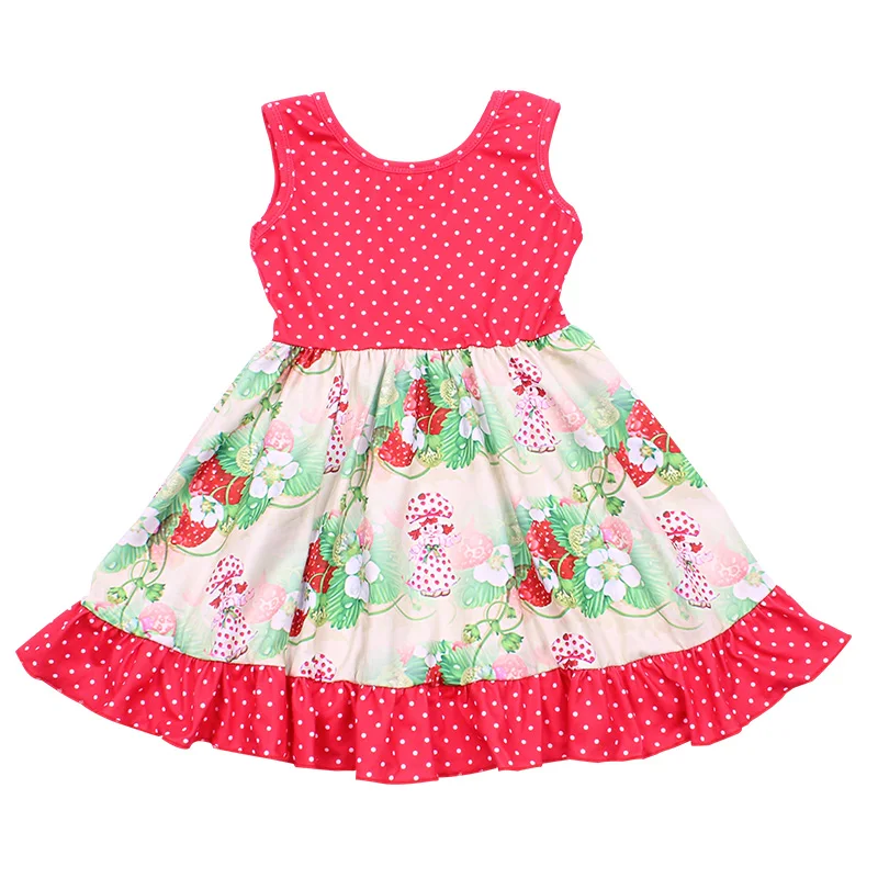 2019 оптовая продажа Детская эксклюзивная одежда Клубничные платья для девочек