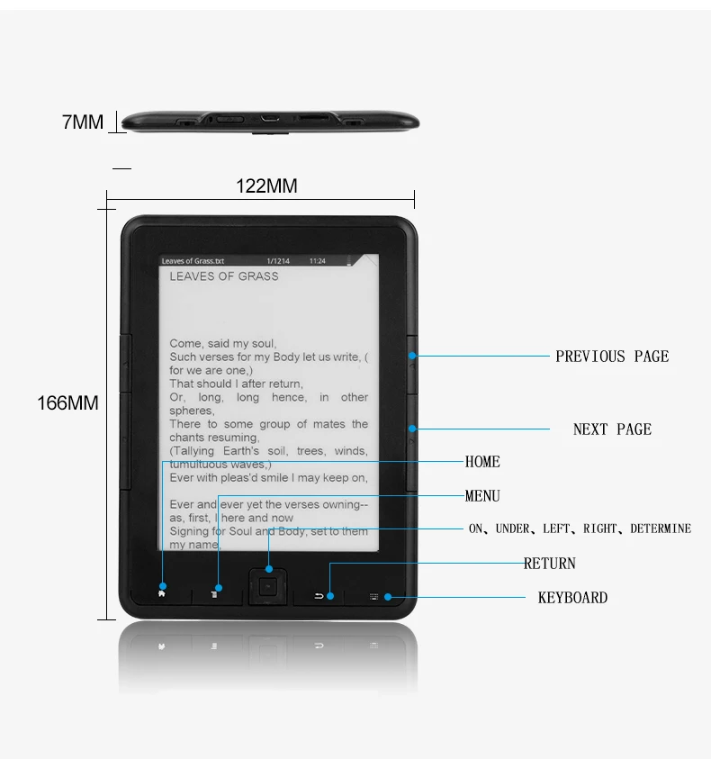 CLAITE 4G/8G/16G 6 дюймов электронная книга e-ink 6 дюймов разрешение 800x600 4 электронная книга читатель e-ink читатель