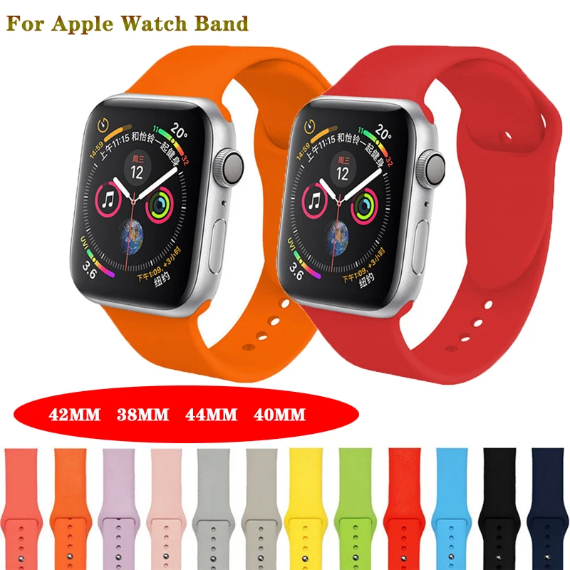 Мягкий силиконовый замена спортивный ремешок для наручных часов Apple Watch 42/38/44/40 мм