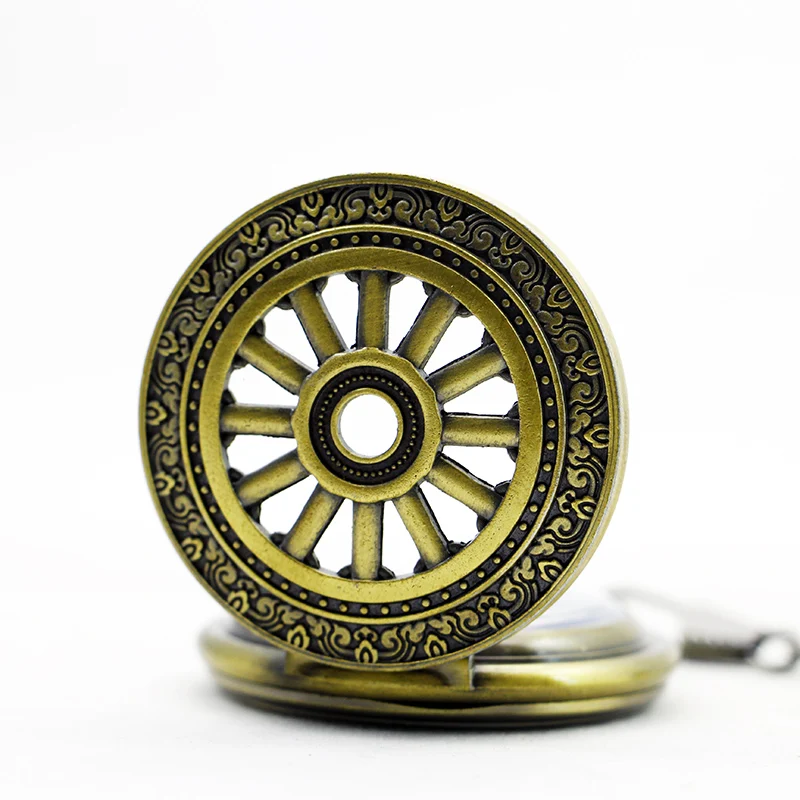 Antique Rudder Shape Hollow Mechanical Pocket Watch Retro Steampunk Skeleton Style Fob Chain Men's Watch Festival Best Gift