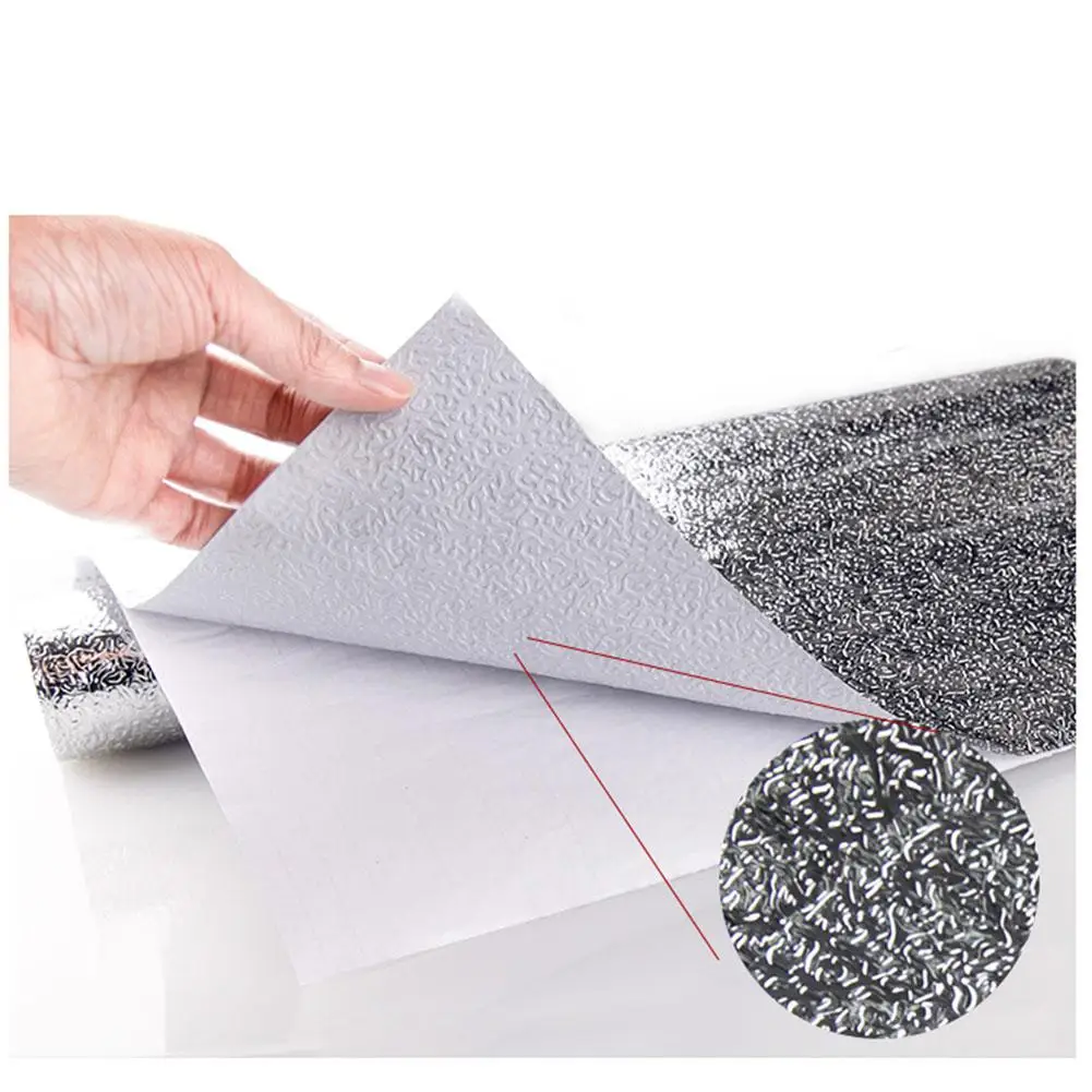 Водостойкая наклейка из алюминиевой фольги для кухни 40 Х100 см настенное