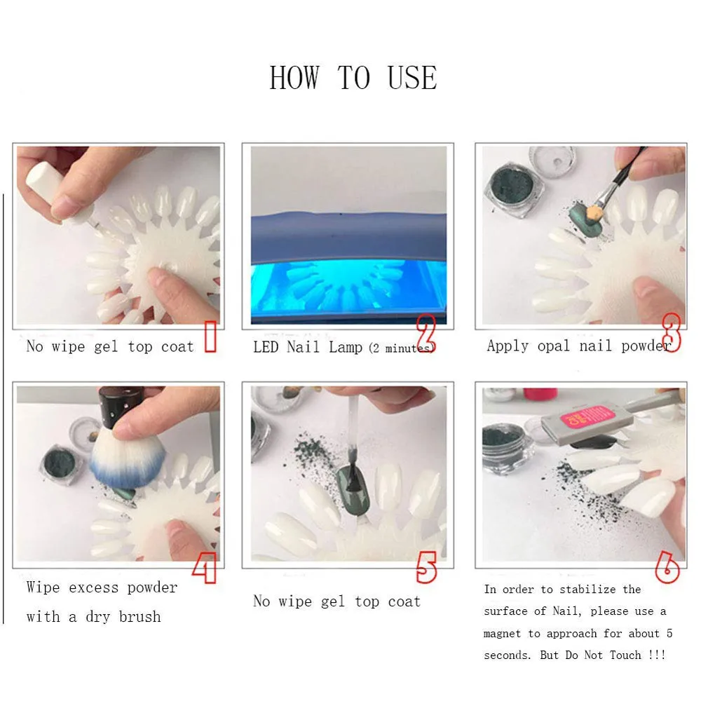 Новая модная пудра для ногтей кошачий глаз с двойной головкой магнит симфония