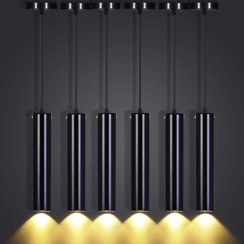 Dimmable длинные трубка подвесной светильник с висит Точечный 9 Вт 12 потолочный COB