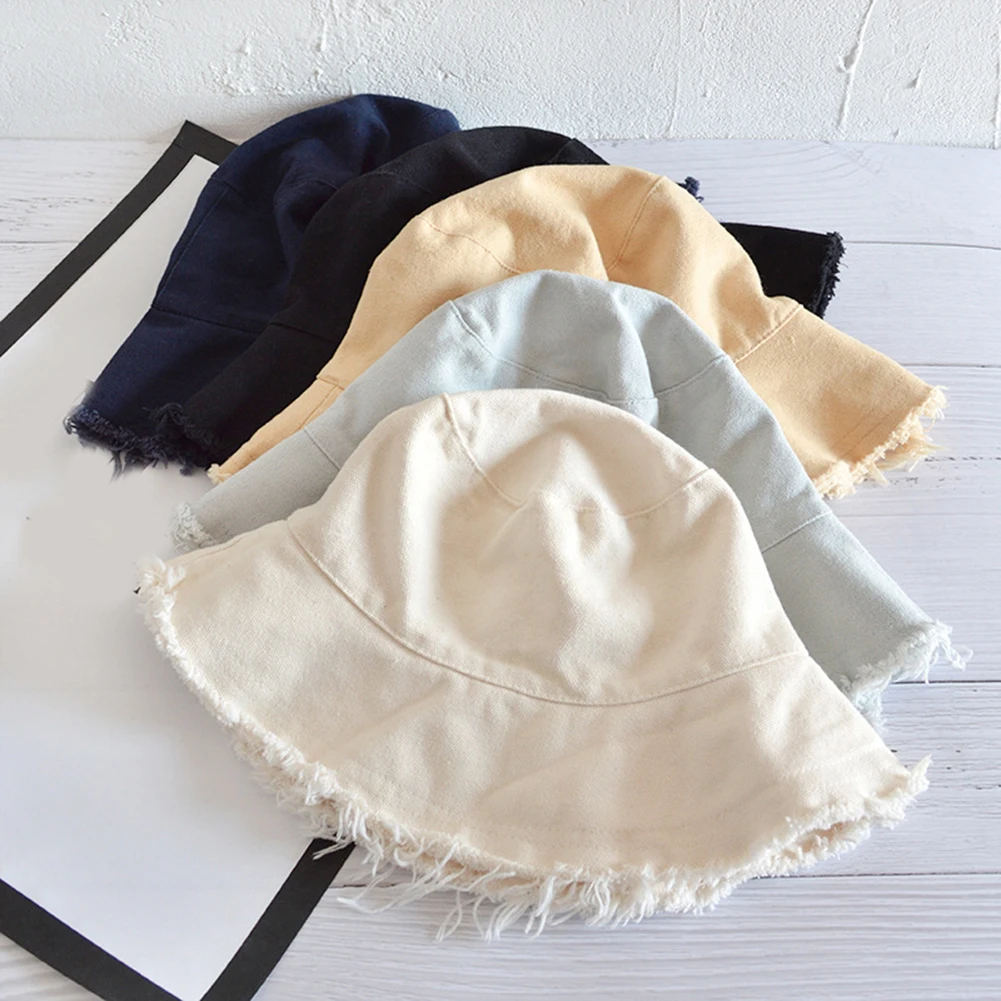 Панама женская винтажная солнцезащитная однотонная пляжная шапка с затенением в