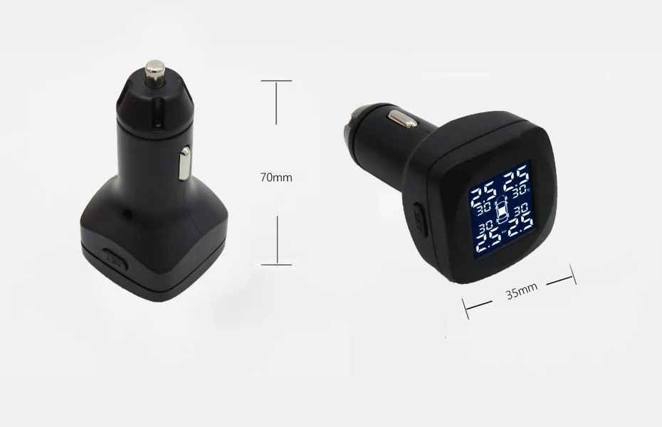 Visture T05WG TPMS автомобильная система контроля давления в шинах дисплей 4 внешних датчика температурная сигнализация Автомобильная сигара зарядное устройство