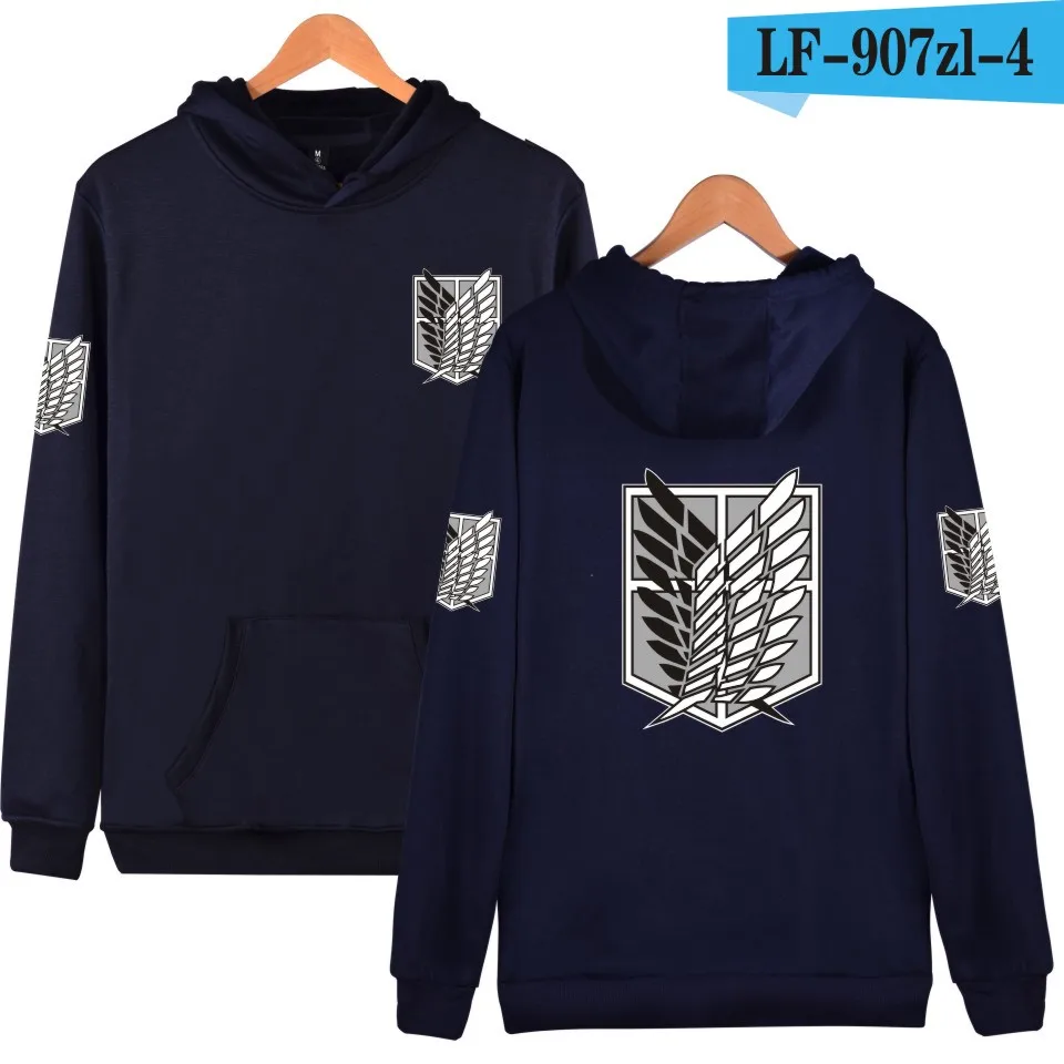 navy blue Harajuku Толстовка атака на Титанов Косплей толстовки с принтом японские комиксы в стиле хип-хоп хорошее качество красная одежда 6 цветов на выбор - Цвет: navy blue