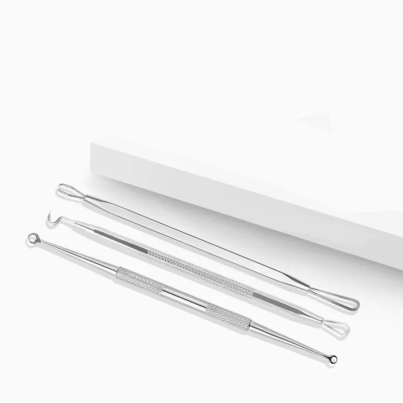 12 шт. Нержавеющая сталь угорь Иглы Tool Kit угорь комедона Прыщ Инструмент для удаления прыщей Уход за лицом набор инструментов