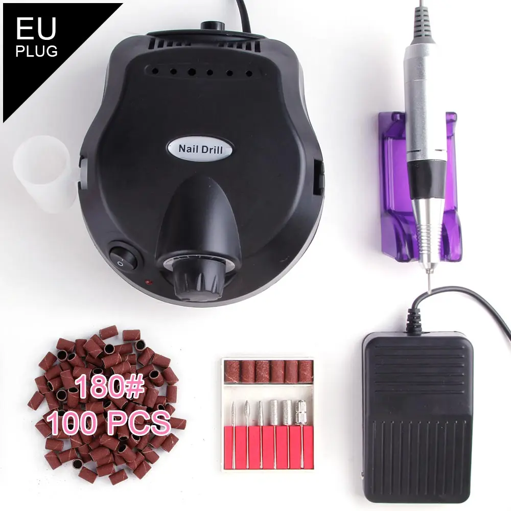 Set C EU Plug Электрический аппарат для сверления ногтей, маникюрный набор инструментов, профессиональный инструмент для снятия лака, шлифовальные ленты для ногтей, Фрезер - Цвет: Set C EU Plug