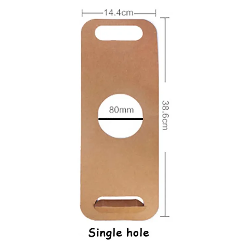 80mm single hole Одноразовые крафт-Бумага чашка база ручка держатель эко-напитки чашки вынос упаковки Кофе Чай и кружка молока Держатели 50 шт - Цвет: 80mm single hole