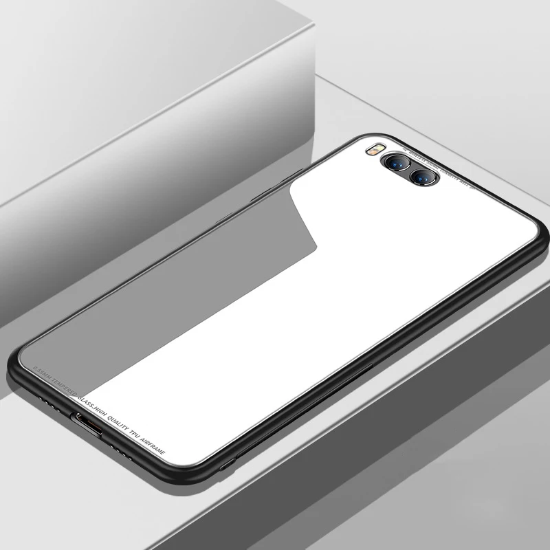 Для Xiaomi Mi6 чехол роскошный гибридный закаленное стекло задняя крышка противоударный рукав Жесткий Корпус для Xiaomi Mi 6 Mi 8 телефонные чехлы - Цвет: Белый