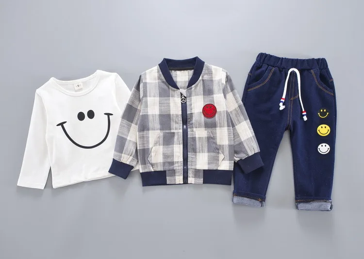 Комплект одежды для маленьких мальчиков хлопковое весеннее пальто + штаны