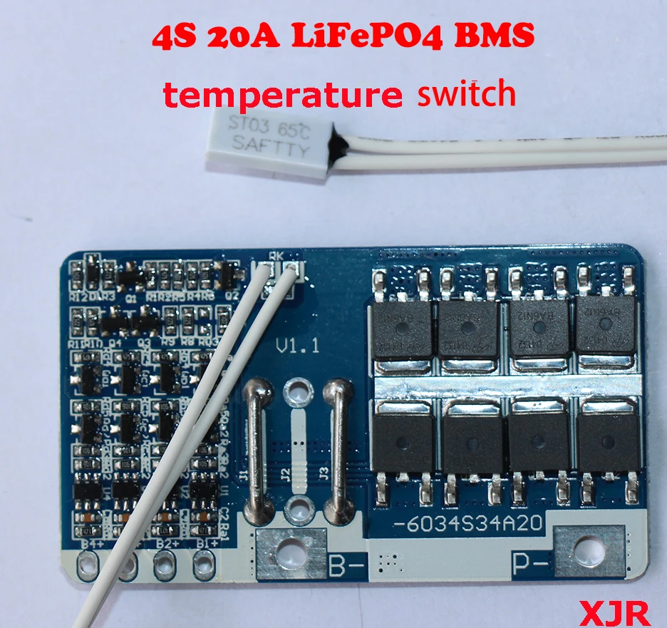 Печатная плата для защиты аккумулятора 4S 20A 12 8 V LiFePO4 BMS/PCM/PCB 4 упаковки батарейка