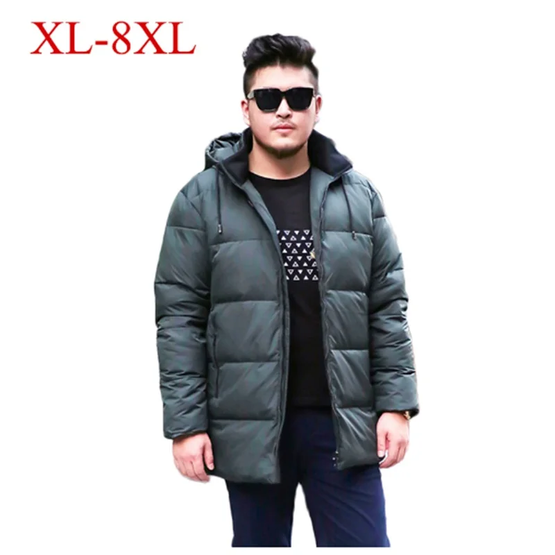 10XL 9XL новый бренд русская зима Мужская Повседневная 90% белая куртка на утином пуху